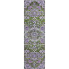 Premium Machine Washable Mayfield AMF774 Olive 2'3" x 7'6" Runner Rug