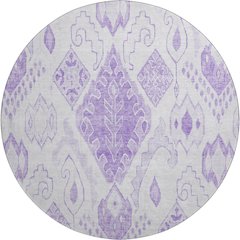 Premium Machine Washable Mayfield AMF776 Purple 8' x 8' Round Rug