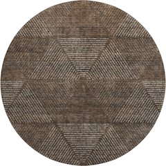 Premium Machine Washable Mayfield AMF777 Brown 8' x 8' Round Rug