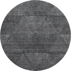 Premium Machine Washable Mayfield AMF777 Charcoal 8' x 8' Round Rug