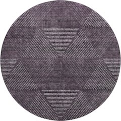 Premium Machine Washable Mayfield AMF777 Eggplant 8' x 8' Round Rug