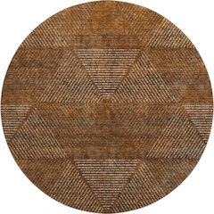 Premium Machine Washable Mayfield AMF777 Terracotta 8' x 8' Round Rug