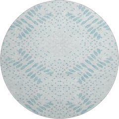 Premium Machine Washable Mayfield AMF778 Teal 8' x 8' Round Rug