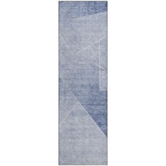 Premium Machine Washable Mayfield AMF779 Blue 2'3" x 7'6" Runner Rug