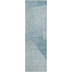 Premium Machine Washable Mayfield AMF779 Teal 2'3" x 7'6" Runner Rug