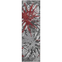 Premium Machine Washable Mayfield  Red 2'3" x 7'6" Runner Rug