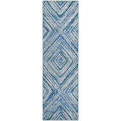 Premium Machine Washable Mayfield AMF780 Blue 2'3" x 7'6" Runner Rug