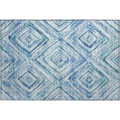 Premium Machine Washable Mayfield AMF780 Blue 1'8" x 2'6" Rug