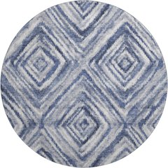 Premium Machine Washable Mayfield AMF781 Blue 8' x 8' Round Rug
