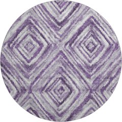 Premium Machine Washable Mayfield AMF781 Purple 8' x 8' Round Rug