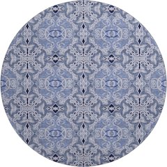 Premium Machine Washable Mayfield AMF783 Blue 8' x 8' Round Rug