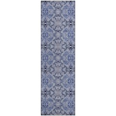 Premium Machine Washable Mayfield AMF783 Blue 2'3" x 7'6" Runner Rug