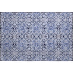 Premium Machine Washable Mayfield AMF783 Blue 1'8" x 2'6" Rug