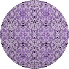 Premium Machine Washable Mayfield AMF783 Purple 8' x 8' Round Rug