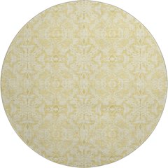 Premium Machine Washable Mayfield AMF784 Gold 8' x 8' Round Rug