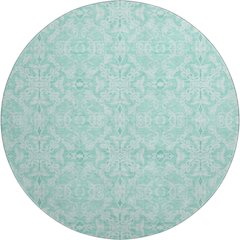 Premium Machine Washable Mayfield AMF784 Turquoise 8' x 8' Round Rug