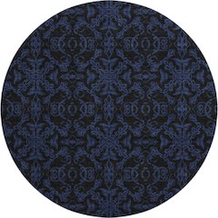 Premium Machine Washable Mayfield AMF785 Blue 8' x 8' Round Rug