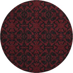 Premium Machine Washable Mayfield AMF785 Red 8' x 8' Round Rug