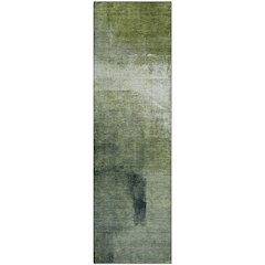 Premium Machine Washable Mayfield AMF787 Green 2'3" x 7'6" Runner Rug
