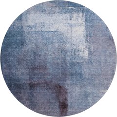 Premium Machine Washable Mayfield AMF787 Navy 8' x 8' Round Rug