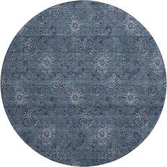 Premium Machine Washable Mayfield AMF788 Blue 8' x 8' Round Rug