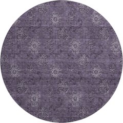 Premium Machine Washable Mayfield AMF788 Eggplant 8' x 8' Round Rug