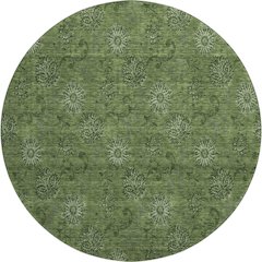 Premium Machine Washable Mayfield AMF788 Olive 8' x 8' Round Rug