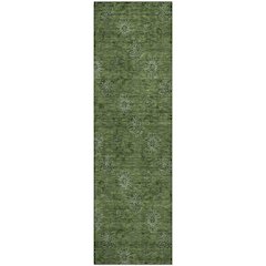Premium Machine Washable Mayfield AMF788 Olive 2'3" x 7'6" Runner Rug