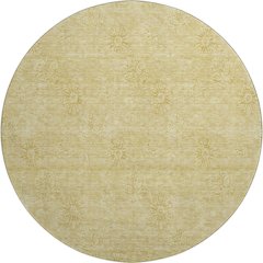 Premium Machine Washable Mayfield AMF789 Gold 8' x 8' Round Rug
