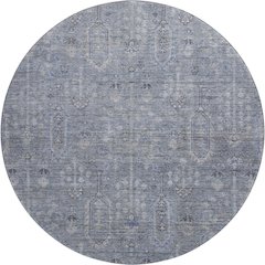 Premium Machine Washable Mayfield AMF790 Blue 8' x 8' Round Rug