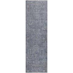 Premium Machine Washable Mayfield AMF790 Blue 2'3" x 7'6" Runner Rug