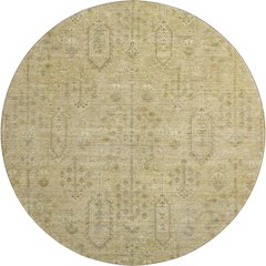 Premium Machine Washable Mayfield AMF790 Gold 8' x 8' Round Rug