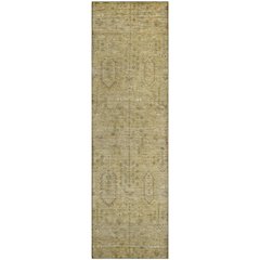Premium Machine Washable Mayfield AMF790 Gold 2'3" x 7'6" Runner Rug