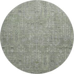 Premium Machine Washable Mayfield AMF790 Green 8' x 8' Round Rug