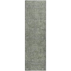 Premium Machine Washable Mayfield AMF790 Green 2'3" x 7'6" Runner Rug