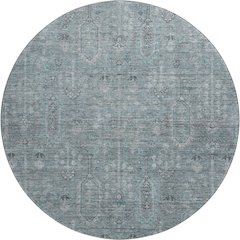 Premium Machine Washable Mayfield AMF790 Teal 8' x 8' Round Rug