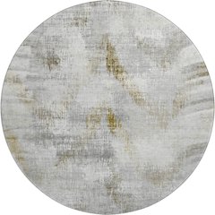 Premium Machine Washable Mayfield AMF791 Taupe 8' x 8' Round Rug