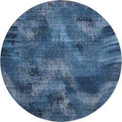 Premium Machine Washable Mayfield AMF792 Blue 8' x 8' Round Rug