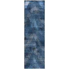 Premium Machine Washable Mayfield AMF792 Blue 2'3" x 7'6" Runner Rug