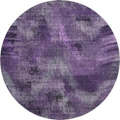 Premium Machine Washable Mayfield AMF792 Purple 8' x 8' Round Rug