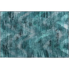 Premium Machine Washable Mayfield AMF792 Teal 1'8" x 2'6" Rug