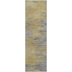 Premium Machine Washable Mayfield AMF793 Gold 2'3" x 7'6" Runner Rug