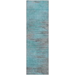 Premium Machine Washable Mayfield AMF793 Teal 2'3" x 7'6" Runner Rug