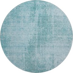 Premium Machine Washable Mayfield AMF796 Aqua 8' x 8' Round Rug