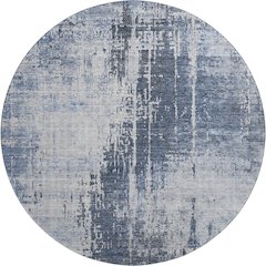 Premium Machine Washable Mayfield AMF796 Navy 8' x 8' Round Rug