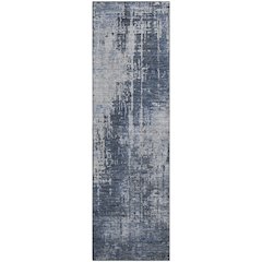 Premium Machine Washable Mayfield AMF796 Navy 2'3" x 7'6" Runner Rug