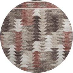 Premium Machine Washable Mayfield AMF798 Chocolate 8' x 8' Round Rug