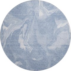 Premium Machine Washable Mayfield AMF802 Blue 8' x 8' Round Rug