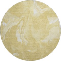 Premium Machine Washable Mayfield AMF802 Gold 8' x 8' Round Rug