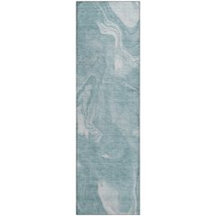 Premium Machine Washable Mayfield AMF802 Teal 2'3" x 7'6" Runner Rug